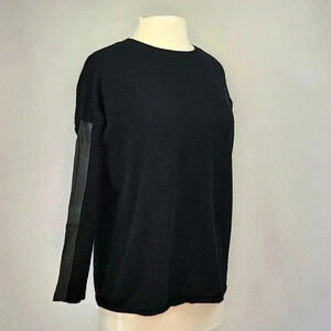 Brochu Walker Wool/Cashmere Boxy Crewneck Sweater Black Size Small
